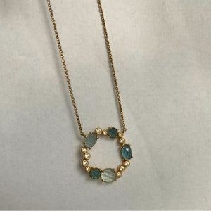Aquamarine March Birthstone gold necklace